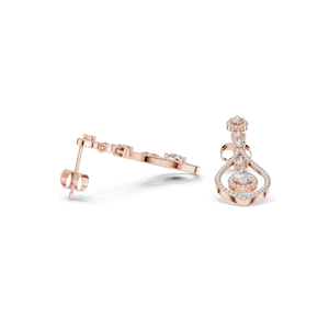 ต่างหูเพชรแล็บ 1.296 กะรัต สำหรับผู้หญิง ความใส VVS-VS EF  ทอง 18KT, 14KT, 10KT และเงิน 925  ทองชมพู, ทองเหลือง, ทองขาว - Product Image 5