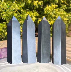 Super Qualité Quantité En Vrac Cristal Naturel Agate Hématite Tour 4 Forme À Facettes Pointu Pierre Semi-Précieuse Artisanat - Product Image 2