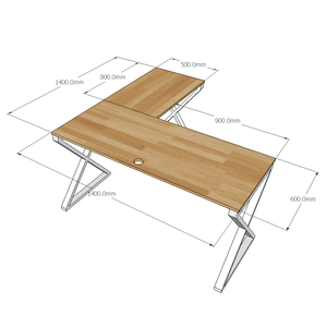 Escritorio de Comedor Moderno en Forma de L XConcept HBXC039 de 1.4m, Hecho de Madera Contrachapada Recubierta de Melamina Resistente, Patas Plegables y Extensibles - Product Image 6