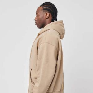Veste à capuche à fermeture éclair personnalisée pour hommes pull-over à trou en détresse avec impression bouffante brodée à capuche en polaire - Product Image 5