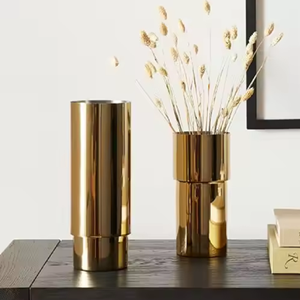 Diseño atractivo para florero de Metal marrón de latón para boda florero de Metal decorativo decoración de boda centro de mesa - Product Image 6