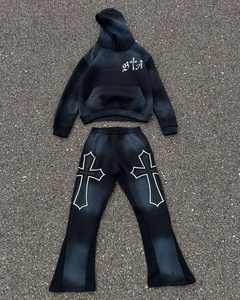 Precio al por mayor Conjuntos de chándal Fleece Dos piezas Pullover Sudadera con capucha y pantalones de chándal Precio barato Hombres Chándales Transpirable - Product Image 4