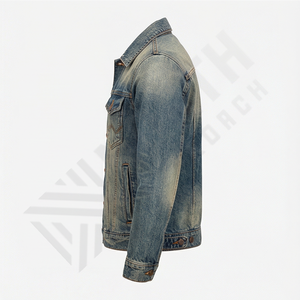 Veste en jean décontractée d'hiver de qualité supérieure, personnalisable, nouvelle collection, qualité durable, col montant réversible, logo personnalisé sur le devant, meilleur prix - Product Image 3