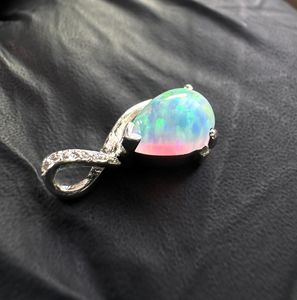 Colgante de Plata de Ley 925 con Ópalo, Diseño Minimalista, Joyería Islámica para Mujer, Chapado en Oro, Amuleto de Compromiso, Regalo Elegante - Product Image 2