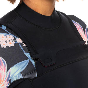 2024 llegada mujeres 4/3mm Salty Day Chest Zip traje de neopreno a la venta con mangas estampadas florales mujeres trajes de baño ligeros - Product Image 3