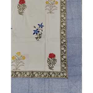 High Quality Block Printed Flat <b>Sheet</b> Fitted Bed <b>Sheets</b> in <b>King</b> Queen Twin <b>Sizes</b> for Bedroom Hotel or Hospital Use - Product Image 1
