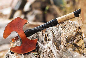 Hachas de acero de Damasco de alta calidad MS-Factory uso multiusos con mango de madera personalizable OEM logotipo personalizado diseño Popular - Product Image 4