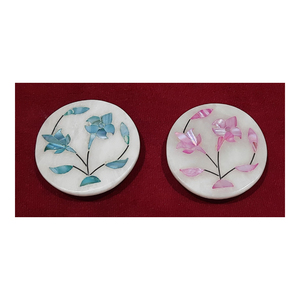 Miroir rond en nacre verte et rose fait à la main, le plus beau, pour les cadeaux de fête et la revente - Product Image 1