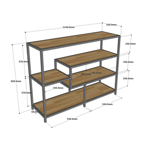 Modern Luxury Rubber Wood <b>Console</b> <b>Table</b> with Iron Frame and Mirrored Finish Contemporary Industrial Style for Villas-CST047 - Product Image 5