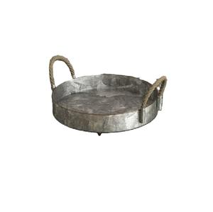 Bandejas de servir galvanizadas de hierro y metal redondas con acabado Copetr sin asa Bandejas de mesa para servir alimentos para el hogar y los hoteles - Product Image 5