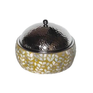 Nácar de madera Hot Pot con tapas Cazuela de vidrio hecha a mano - Product Image 6