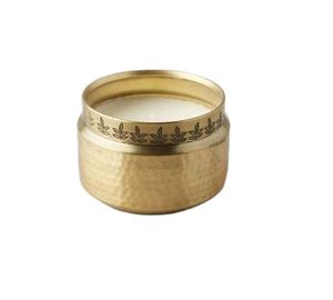 โถเทียนโลหะวัสดุทองเหลืองชุบทองพร้อมดีไซน์สำหรับตกแต่งบ้าน - Product Image 1