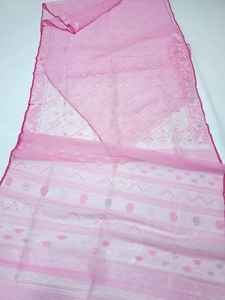 Export Quality Exclusive Pink Deshi Dhakai Jamdani Sharee para mujer JAMDANI FABRIC RED GREEN Golden Sky Blue de Bangladesh - Product Image 4