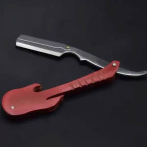 Maquinilla de afeitar con mango de guitarra de madera de una sola hoja de alta calidad, mango rojo, Manual, Barba, cuerpo, Bikini, axila, afeitado, hoja de acero inoxidable - Product Image 1