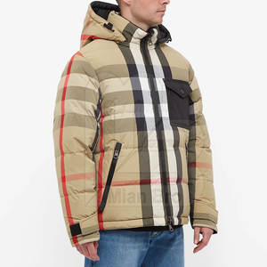 <b>Men's</b> High Quality Eco-Friendly Breathable Puffer <b>Jacket</b> Fall Winter <b>Lightweight</b> Stand Collar Waterproof Fabric Finished Canvas - Product Image 1