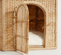 Osier tissé à la main en Fiber de rotin naturel mignon maison pour animaux de compagnie le Design Simple apporte du confort à vos animaux de compagnie prix réduit du Vietnam