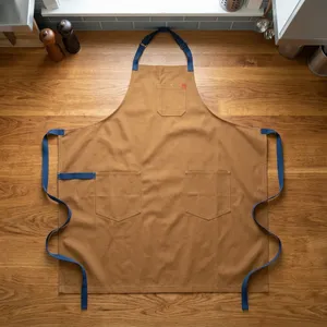 Classic 100% Cotton Canvas Sleeveless Bib <b>Apron</b> with Pockets Eco-Friendly Machine Washable for Cooking Daily Use - Product Image 1