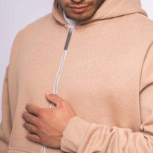 Sudadera con Capucha y Cremallera Estampada, Corte Regular, Informal para Hombre, Lisa, de Invierno, Ecológica, Cortavientos, con Cremallera, Cálida, Básica, de Algodón Mezclado - Product Image 4