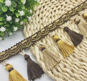 12 Yardas / 10 Colores / FRANCK Borla de Bolas con Cuentas y Flecos - Product Image 2