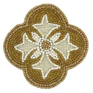 Posavasos Elegante con Cuentas, Resistente a las Manchas, de Primera Calidad, Hecho a Mano, Bordado, de Alta Venta, FAIZ HANDICRAFT FH-537, Forma Redonda - Product Image 1