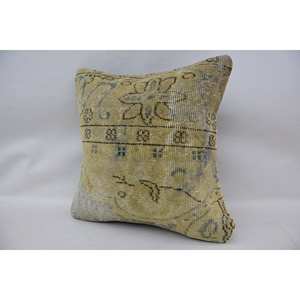 Almohada con acento tejido de lana Floral Vintage de 18x18 pulgadas, diseño estampado, respetuoso con el medio ambiente, antideslizante, extraíble, lavable, relleno de poliéster - Product Image 3