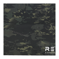 Tissu sergé indéchirable Ronsontex TC MCBK 65% polyester 35% coton, imprimé camouflage noir, pour équipement et sacs tactiques