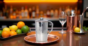 Copper Jug PitcherAyurvedic <b>Drinkware</b> <b>Accessory</b> with Embossed outside Steel and inside Copper Embossed Dinnerware Metal - Product Image 5