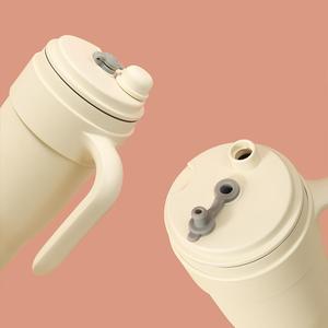 Vaso Térmico de Acero Inoxidable de 40 oz con Asa y Pajita, Taza de Viaje Aislada para Café con Tapa Antiderrames, Accesorio para Bebidas - Product Image 1