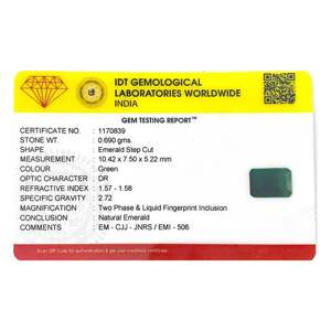 พลอยมรกตสีเขียวธรรมชาติทรงทริลเลียนคัท 3.45 กะรัต - Product Image 4