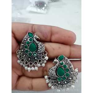 Boucles d'oreilles en perles de paon - Product Image 3