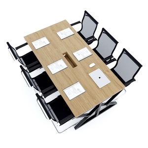 Modern 200x100cm MDF Conference <b>Table</b> with Adjustable Iron Legs for <b>Office</b> & Hotel Use - Product Image 2