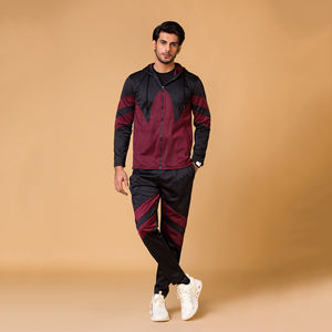 Vente en gros de pantalons de survêtement à capuche avec fermeture éclair Sports Fitness Activewear Patchwork Ensembles deux pièces pour l'hiver pour l'entraînement Utilisation décontractée - Product Image 2