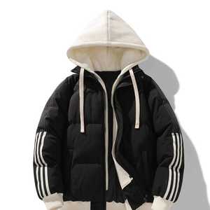 Veste matelassée d'hiver pour homme sur mesure, de haute qualité, à capuche, chaude, avec poche zippée, col montant, veste matelassée - Product Image 6