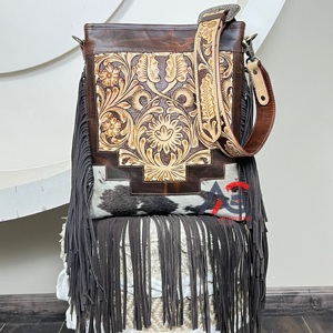 Bolsos Cruzados de Diseño Nuevo y Moderno, Bolsos de Mensajero de Hombro con Flecos de Cuero Hechos a Mano de Alta Calidad, Bolsos de Mano y Carteras de Lujo para Mujer - Product Image 1