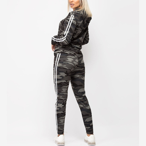 Algodón Poliéster Mujeres 2 piezas Jogging Outfits Chándal de manga larga Sudadera con capucha Pantalones de chándal Conjunto de chándal - Product Image 6