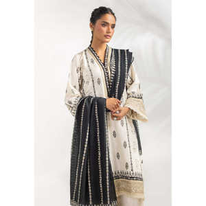 Conjunto de Traje Bordado de 3 Piezas en Viscosa y Seda Cruda para Mujer, Elegante y con Estilo, IPSTD-55330 - Product Image 3