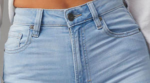 Vaqueros acampanados de cintura alta para mujer, estilo urbano europeo y americano, a la moda, con rodillas rasgadas - Product Image 4