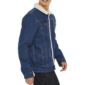 Wholesale OEM <b>Custom</b> Logo Men's <b>Denim</b> <b>Jacket</b> Casual Vintage Stand Collar Regular Fit Zipper Closure for Men - Product Image 5