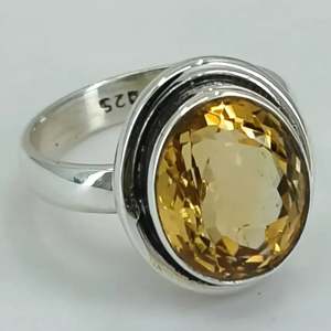 Bague en argent sterling 925 avec citrine naturelle jaune, faite à la main, pierre de naissance de novembre, bijou de promesse, taille ovale en forme de diamant - Product Image 6