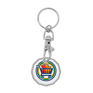Regalos Supermercado Carro de compras Personalizado Venta al por mayor Reino Unido Estilo Metal Trolly Token Monedas Llavero - Product Image 2