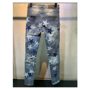 2025 <b>Men's</b> Coated High Street <b>Flare</b> Denim <b>Jeans</b> with Patchwork Slim Fit Trousers - Product Image 4