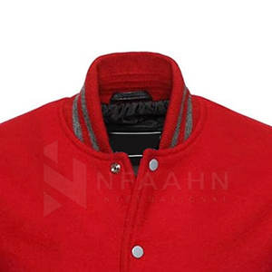 Blousons en cuir pour hommes à col montant, style Letterman, les plus vendus, en laine de haute qualité, couleur unie, personnalisables, service OEM, promotion hiver - Product Image 4