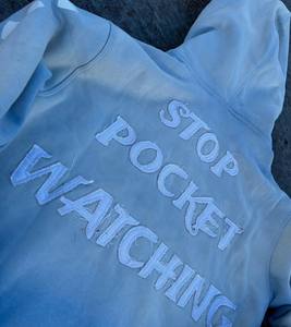 Sudadera con Capucha Personalizada para Hombre, Estilo Francés, con Parches Bordados, 100% Algodón, Lavado Ácido Decolorado al Sol, Talla Grande, con Cierre, para Primavera - Product Image 2