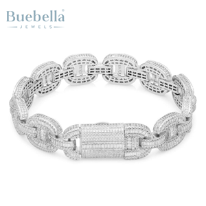 Hip Hop 14mm cubano pulsera y brazalete Iced Out Moissanite 14K chapado en oro Iced Rollie Link Diamond Premium Collection - Product Image 4