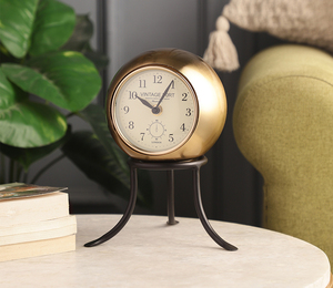 Horloge de table de forme abstraite Aqua élégante de haute qualité avec base en pierre d'agate semi-précieuse support à deux pattes option à faible coût - Product Image 6