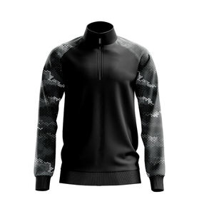 แจ็กเก็ตกันลมโพลีเอสเตอร์กันลมของผู้ชายเสื้อสเวตเตอร์แบบสวมศีรษะซิปครึ่งพิมพ์ซับลิเมชันงานตามสั่ง - Product Image 1