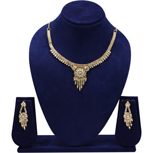 เครื่องประดับตามเทศกาลแบบดั้งเดิมเครื่องประดับทองเหลืองเทียมพร้อมมุกสร้อยคอแฟชั่นเครื่องประดับสำหรับส่งออก - Product Image 1