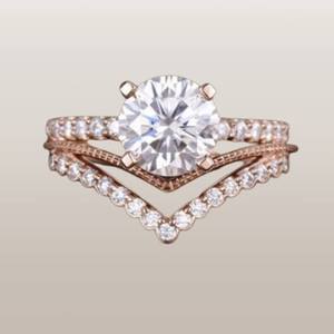 1,5 Ct Anillo de diamante de moissanita redondo Joyería de moissanita Anillo DE BODA Joyería de hip hop Pave Set Anillo hermoso de oro rosa - Product Image 3