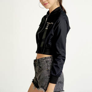 2025 nuevo otoño mujer Casual sólido manga larga cremallera Mujer bombardero chaqueta abrigos Pantalones mujer calle chaquetas de alta calidad - Product Image 6