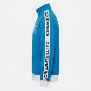 Ensemble de survêtement sport bleu personnalisé |   Veste zippée et pantalon de jogging pour homme |   Fabricant de vêtements de sport à marque privée OEM - Product Image 3